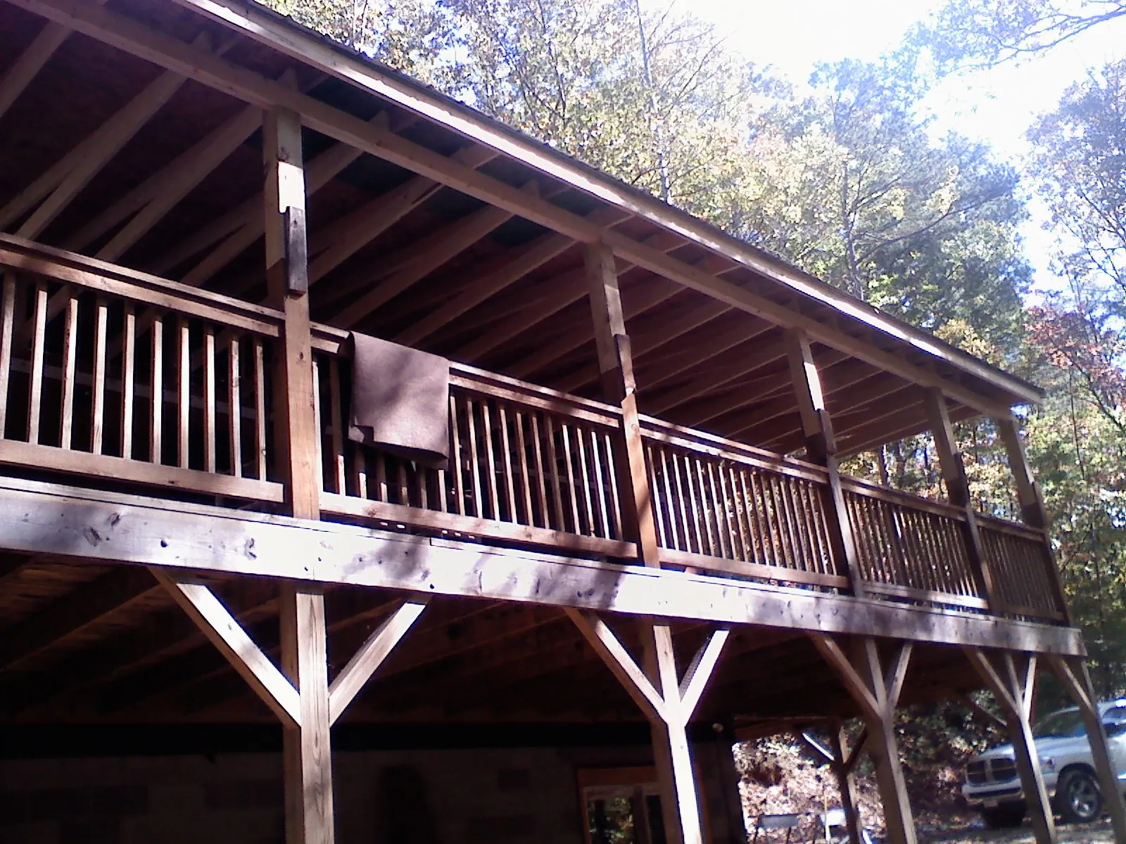 Timber framing under a new elevated porch and deck — Roof Leak Repair in Montoursville by Roofing Brothers